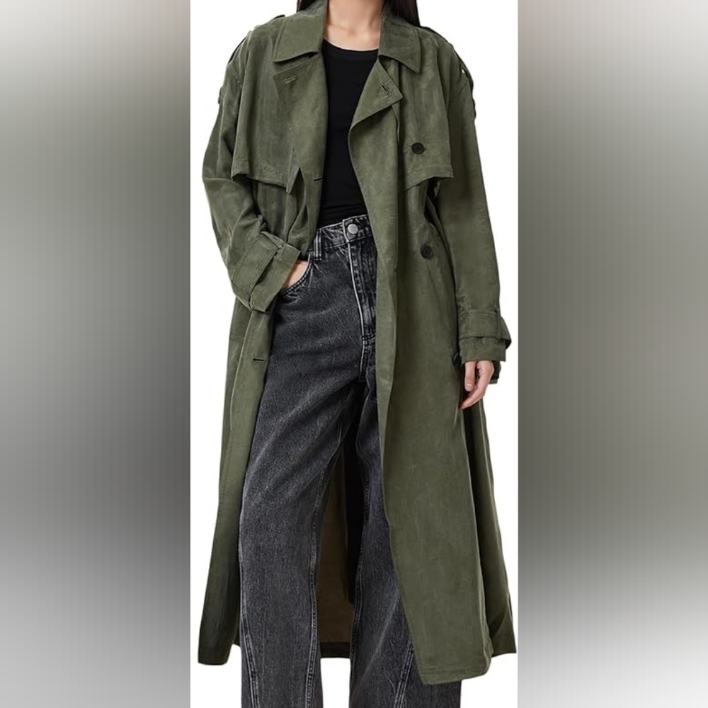 All Saints Olive Green Trench Coat - NEW